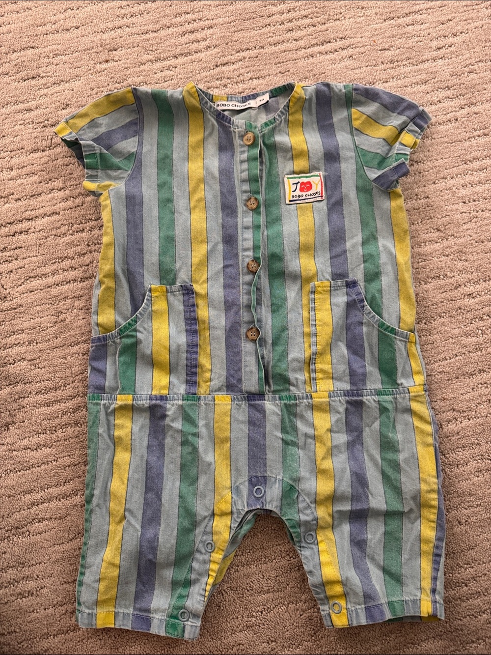 Bobo Choses Striped Denim Jumpsuit